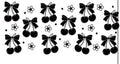 Black White Bows 6 Cherry