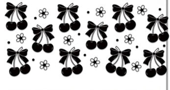 Black White Bows 6 Cherry
